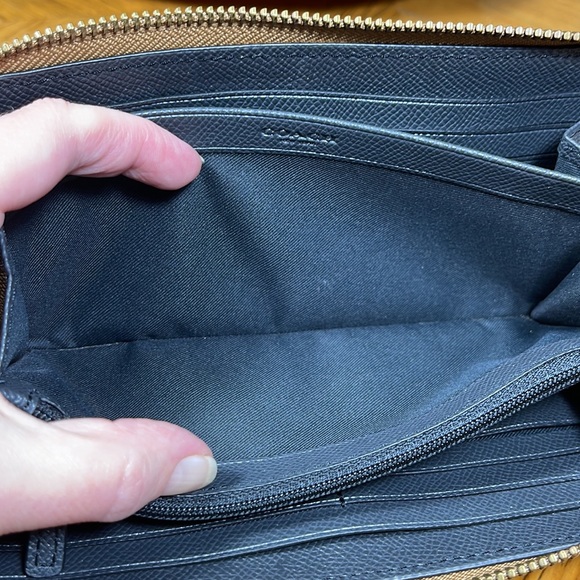 COACH Mickie Accordion Zip Leather Wallet in Brass - Picture 13 of 16